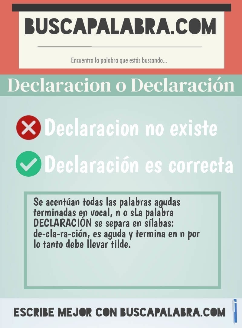 Declaracion o Declaración