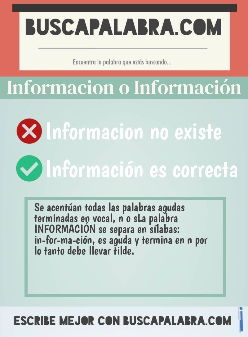 Informacion o Información