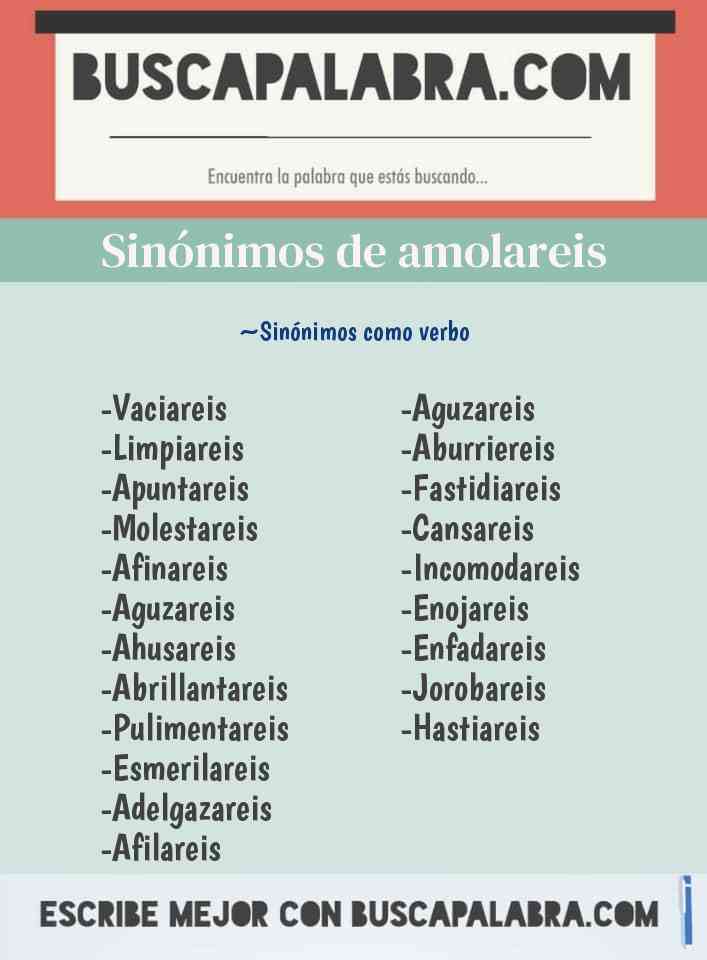 Sinónimo de amolareis