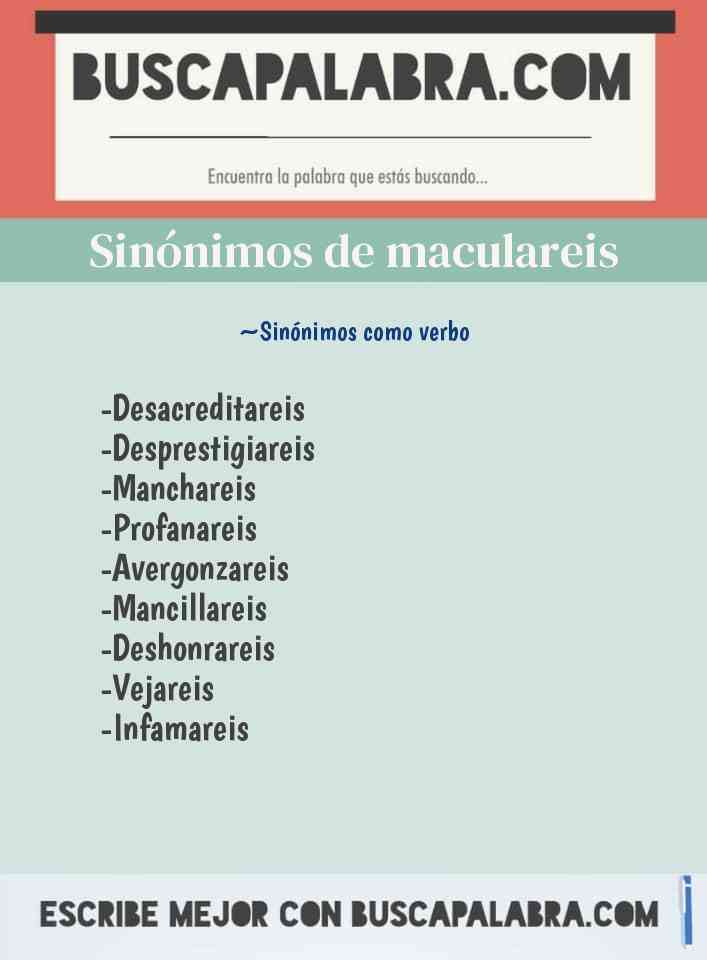 Sinónimo de maculareis