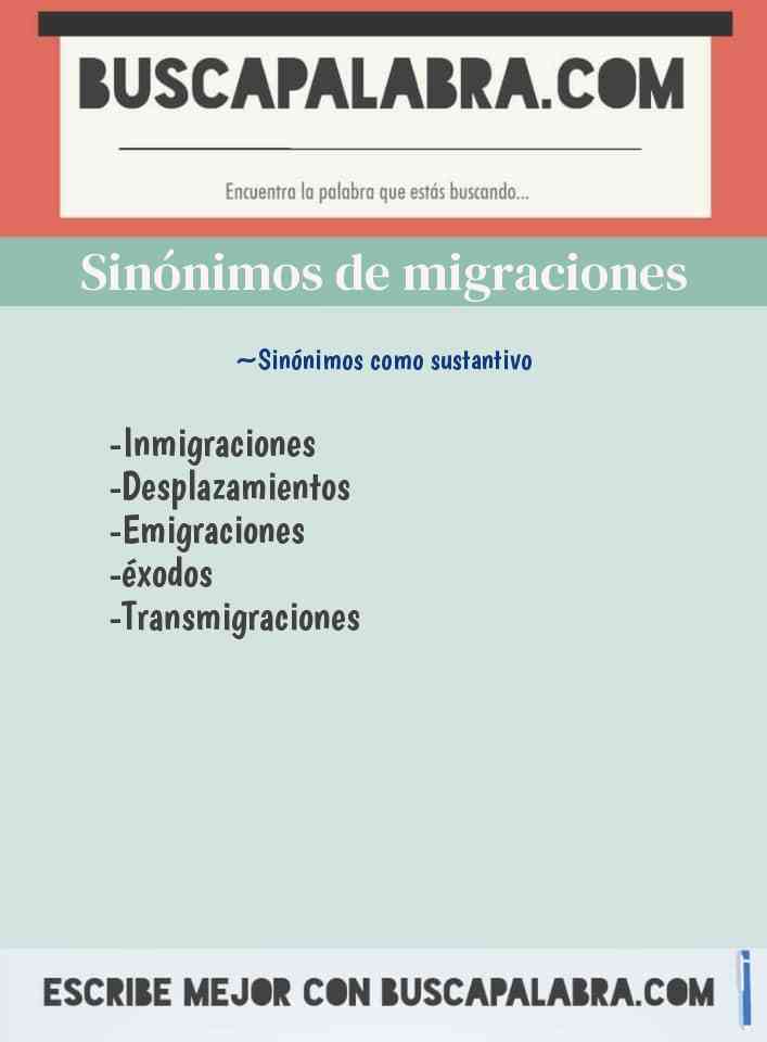 Sinónimo de migraciones