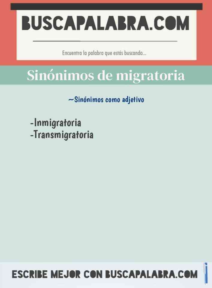 Sinónimo de migratoria