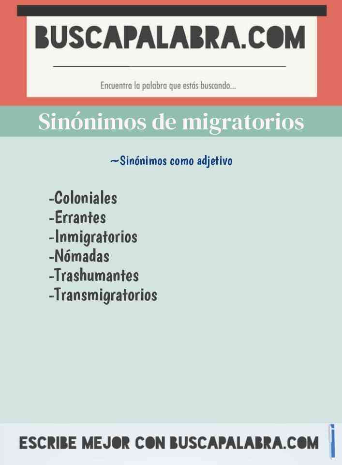 Sinónimo de migratorios