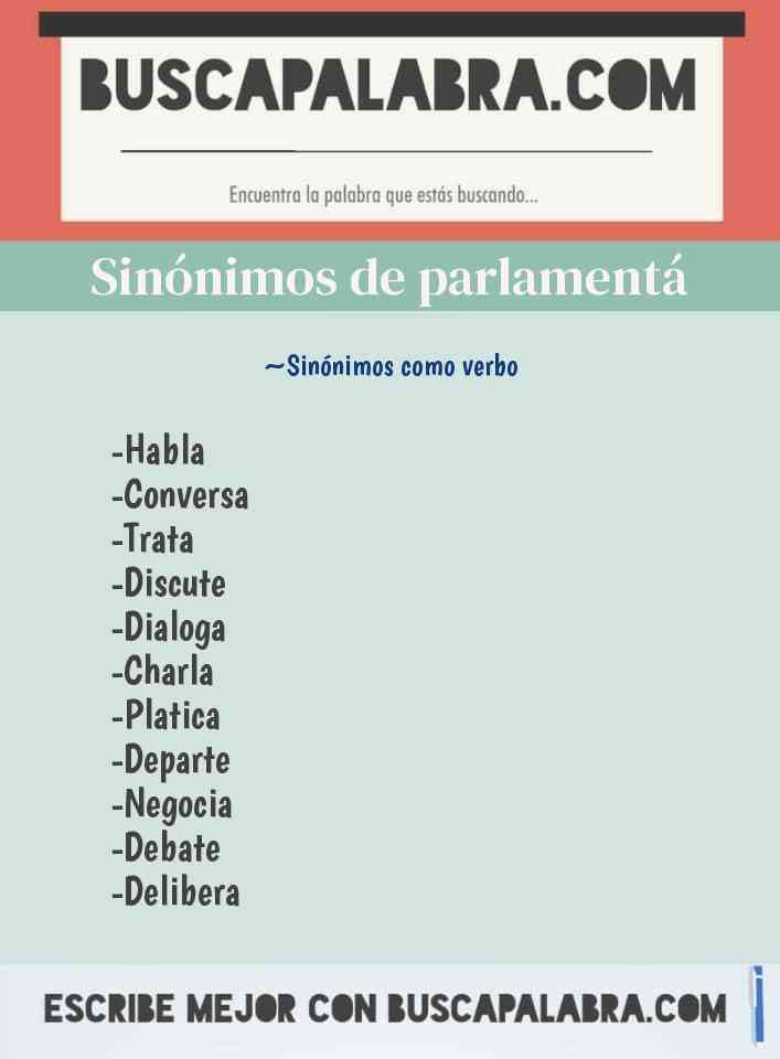 Sinónimo de parlamentá