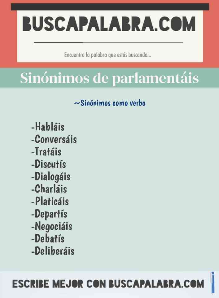 Sinónimo de parlamentáis
