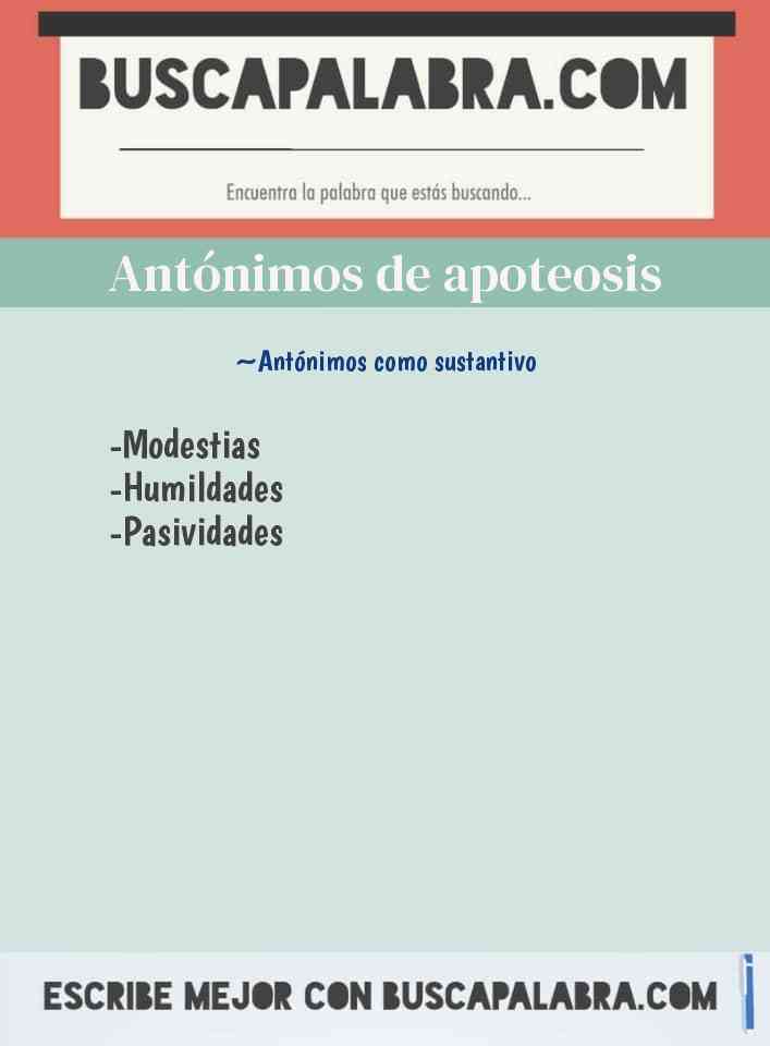 Antónimos de apoteosis