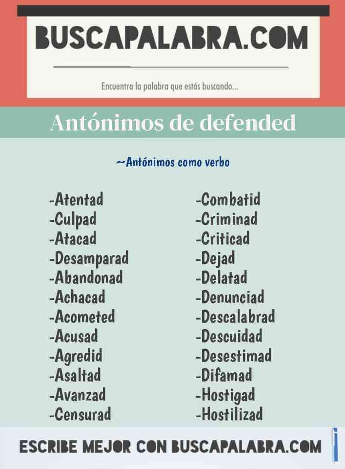 Antónimos de defended