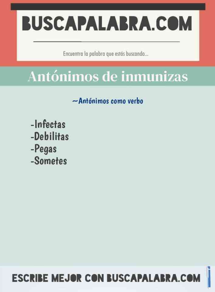 Antónimos de inmunizas