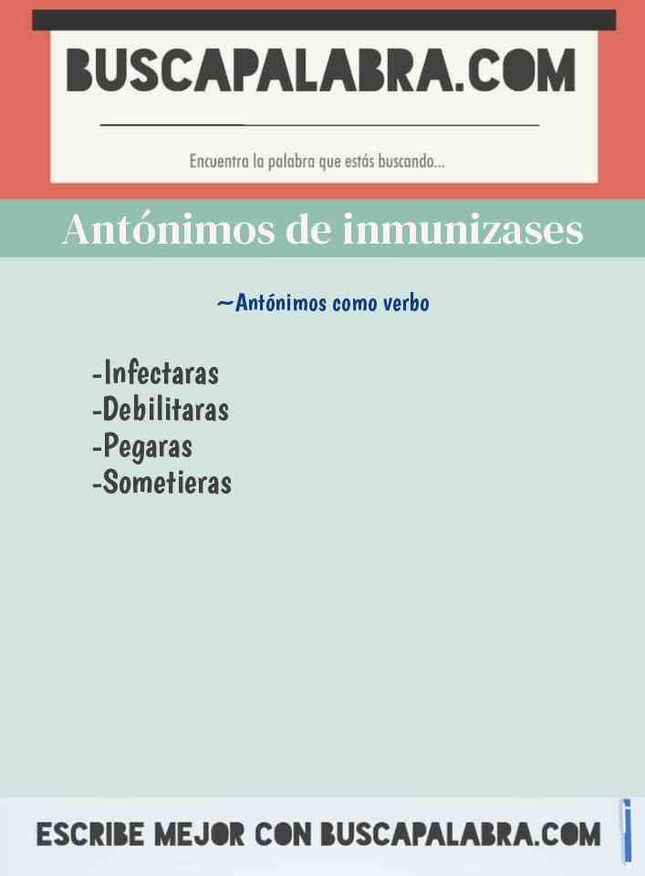 Antónimos de inmunizases