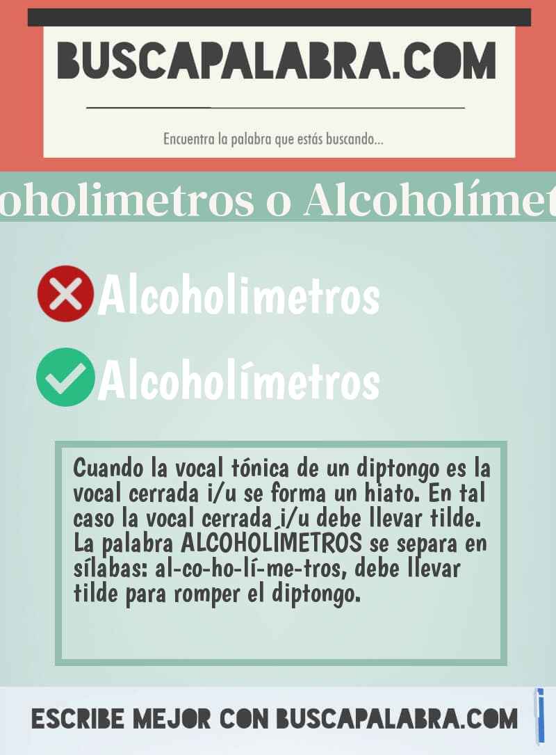 Alcoholimetros o Alcoholímetros