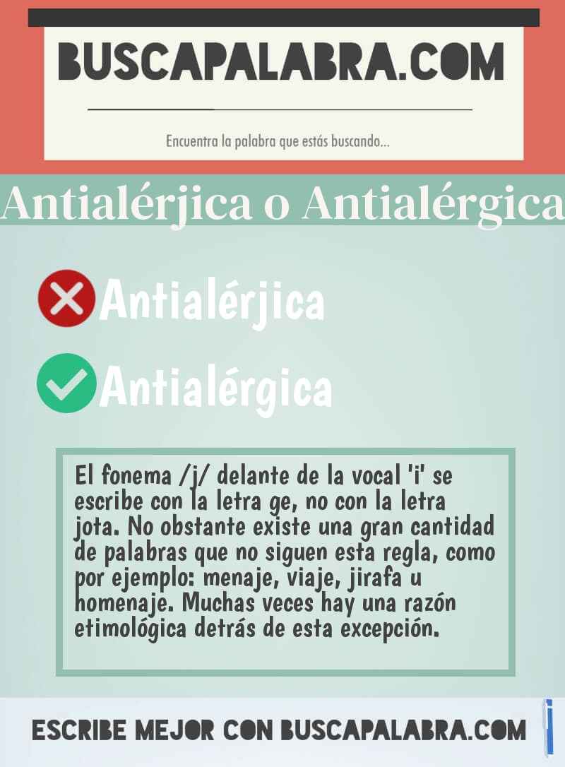 Antialérjica o Antialérgica