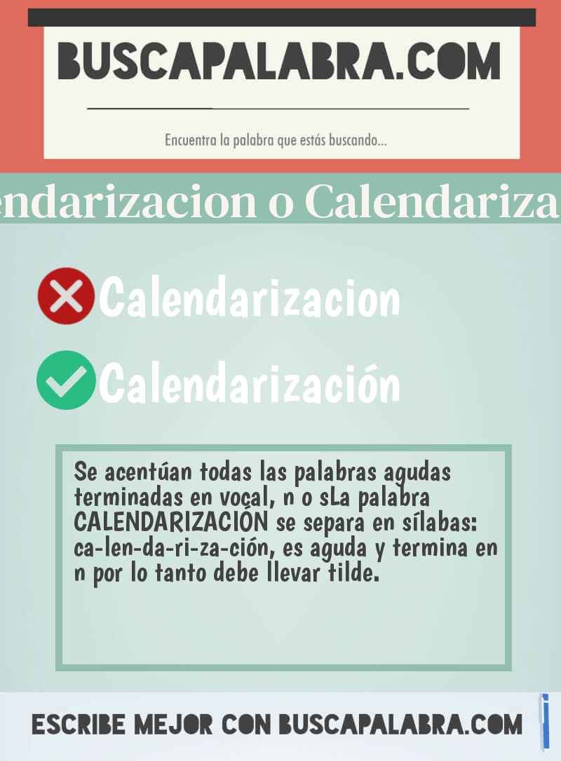 Calendarizacion o Calendarización