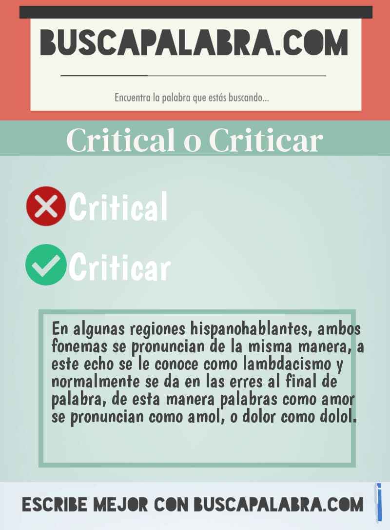 Critical o Criticar
