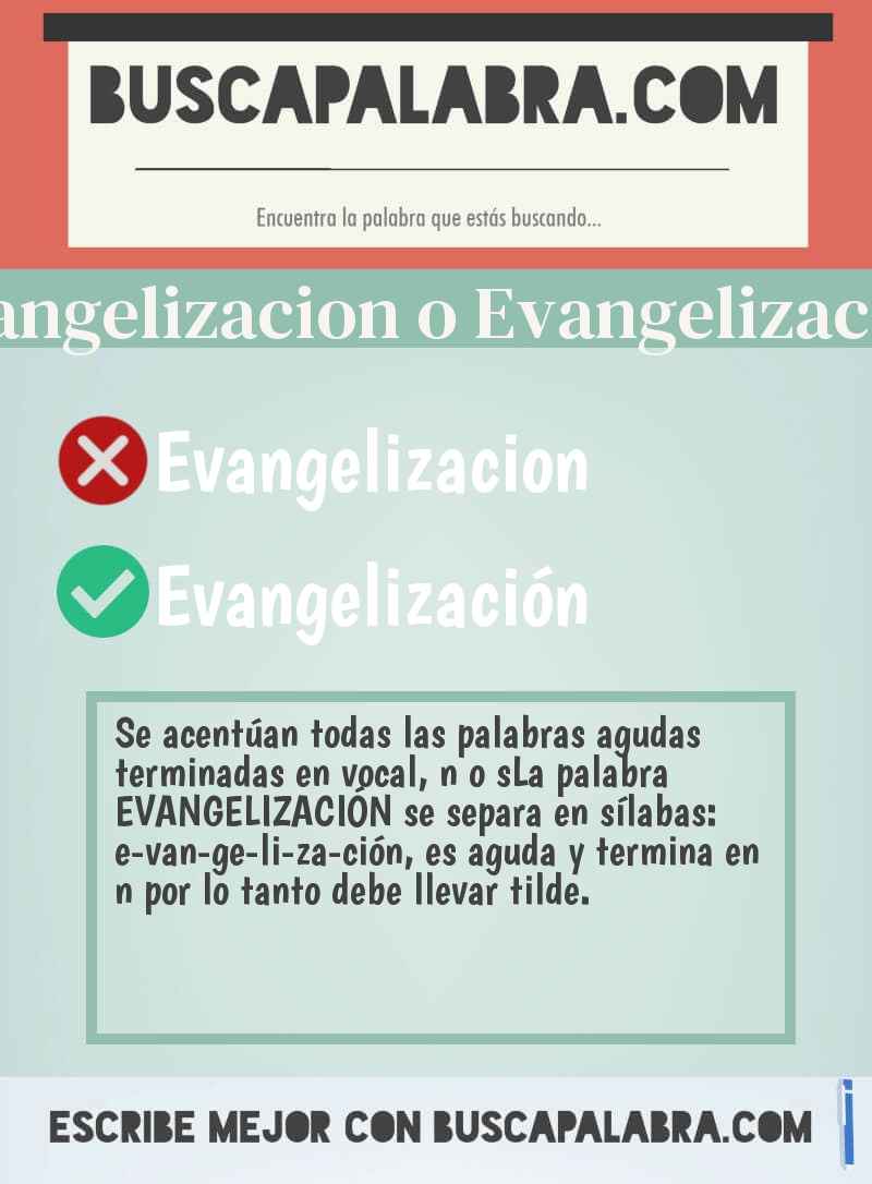 Evangelizacion o Evangelización