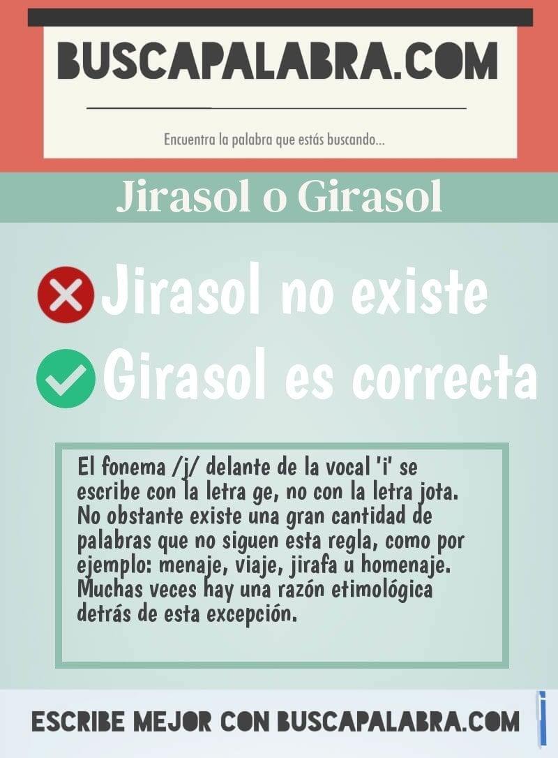 Cómo se escribe jirasol o girasol - Se escribe con g