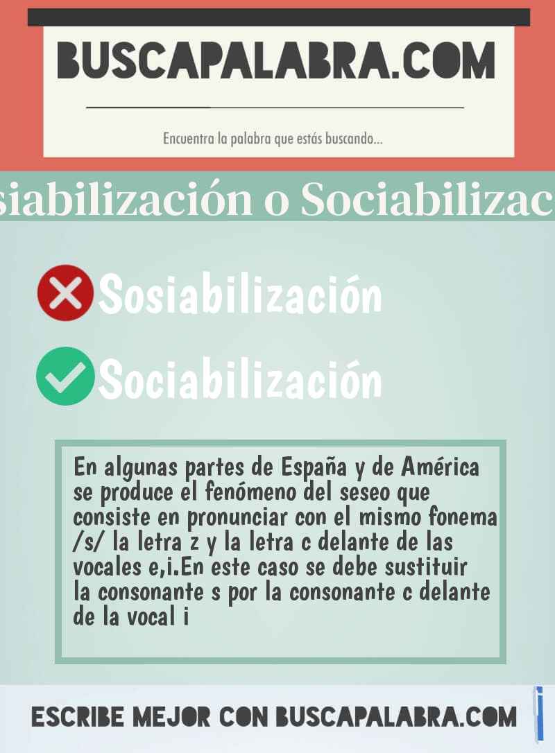 Sosiabilización o Sociabilización