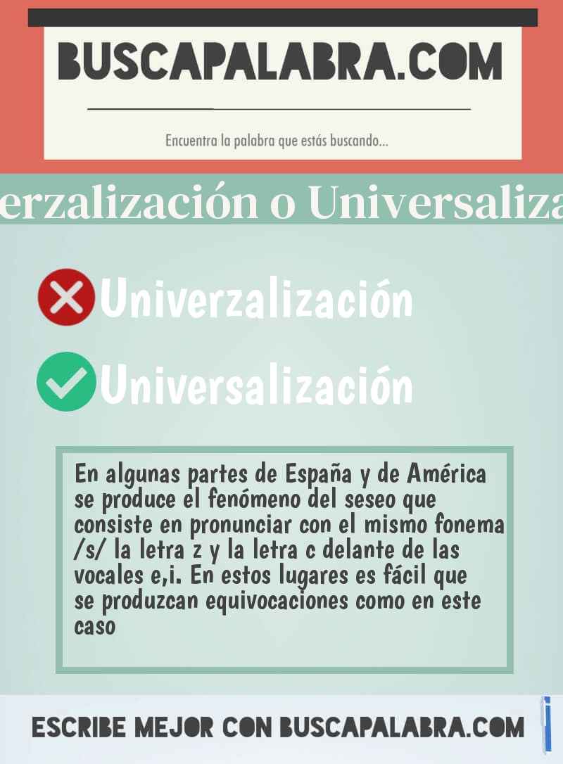 Univerzalización o Universalización