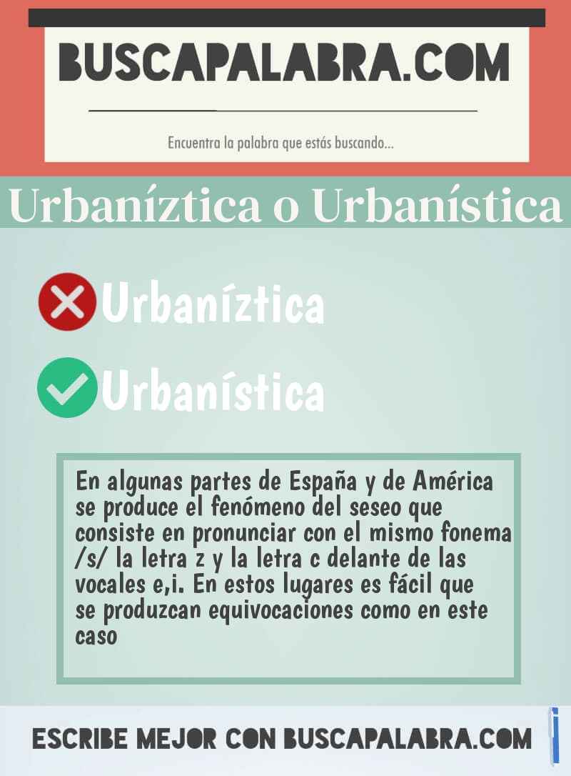 Urbaníztica o Urbanística