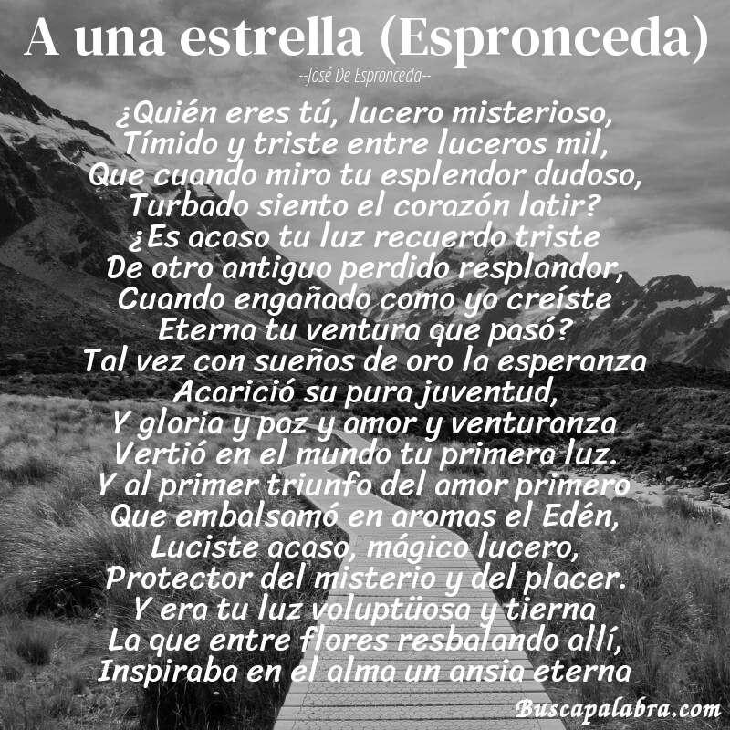Poema A una estrella (Espronceda) de José de Espronceda con fondo de paisaje