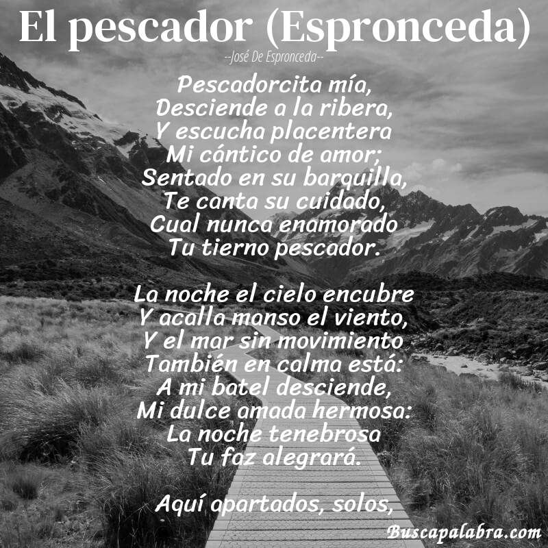 Poema El pescador (Espronceda) de José de Espronceda con fondo de paisaje