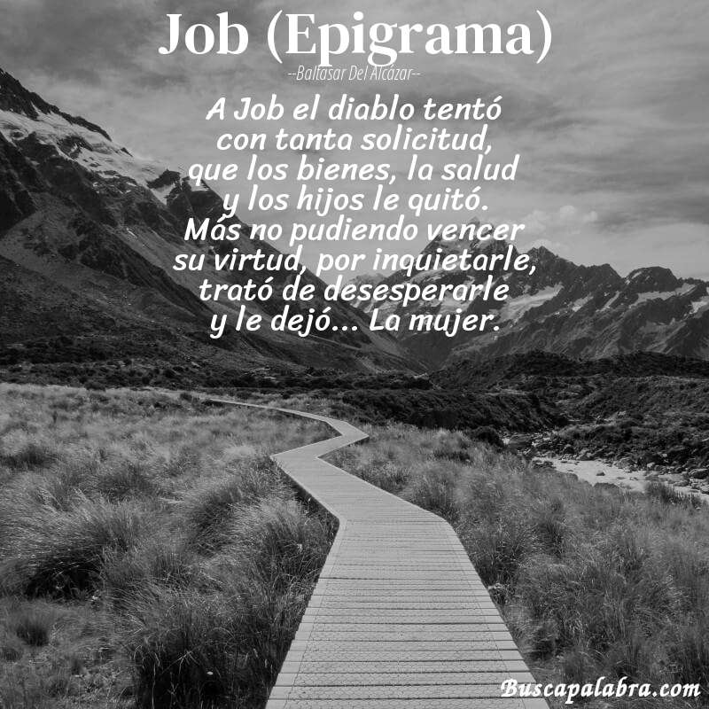 Poema Job (Epigrama) de Baltasar del Alcázar con fondo de paisaje