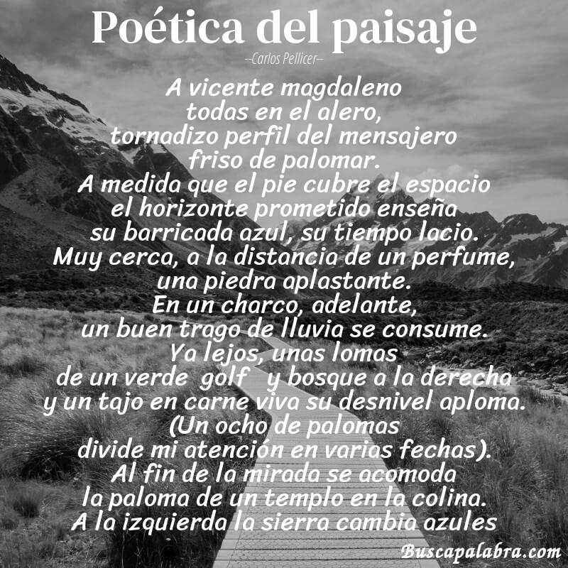 Poema poética del paisaje de Carlos Pellicer con fondo de paisaje