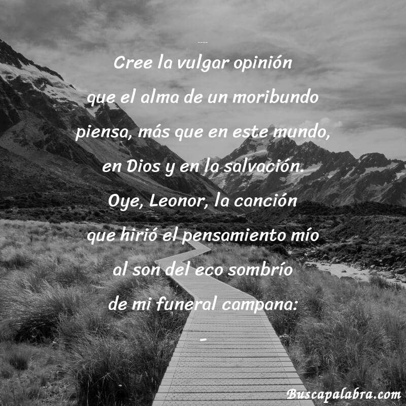 Poema Lo que se piensa al morir de Ramón de Campoamor con fondo de paisaje