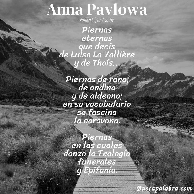 Poema Anna Pavlowa de Ramón López Velarde con fondo de paisaje