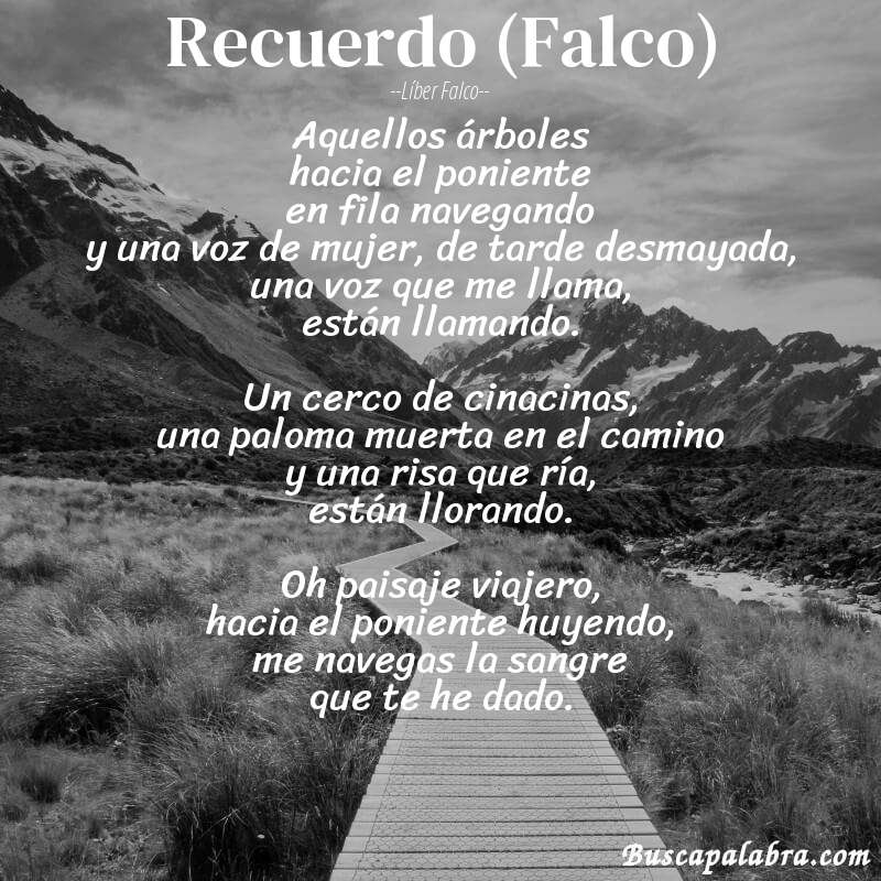 Poema Recuerdo (Falco) de Líber Falco con fondo de paisaje