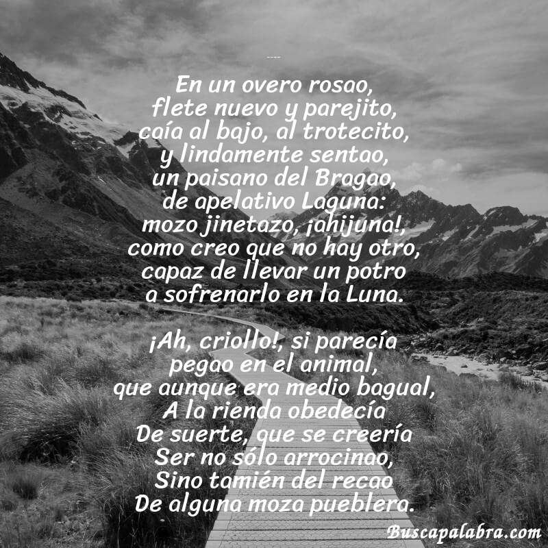 Poema Fausto de Estanislao del Campo con fondo de paisaje