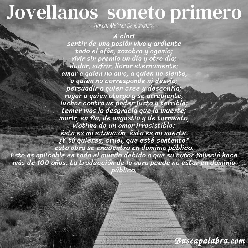 Poema jovellanos  soneto primero de Gaspar Melchor de Jovellanos con fondo de paisaje