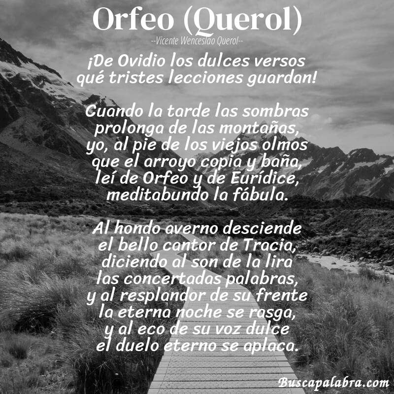 Poema Orfeo (Querol) de Vicente Wenceslao Querol con fondo de paisaje