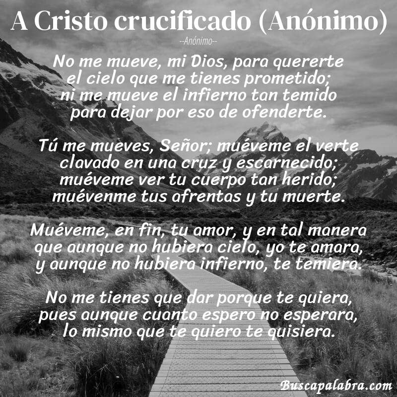 Poema A Cristo crucificado (Anónimo) de Anónimo con fondo de paisaje