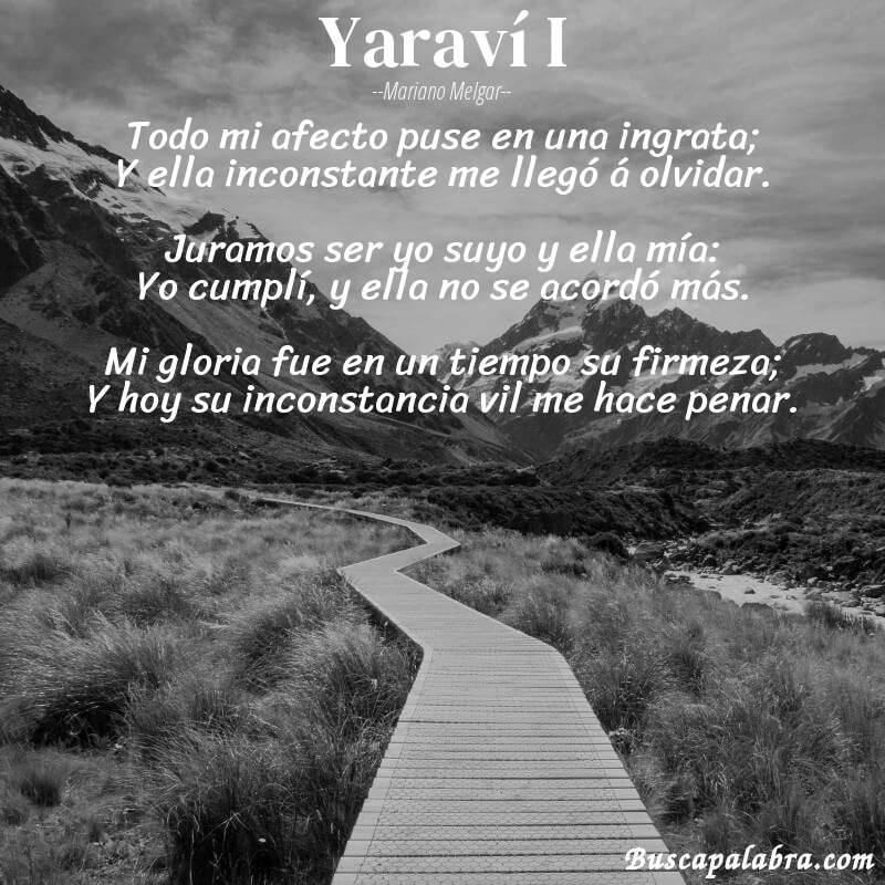 Poema Yaraví I de Mariano Melgar con fondo de paisaje