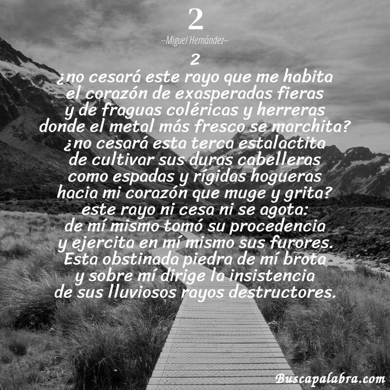 Poema 2 de Miguel Hernández con fondo de paisaje