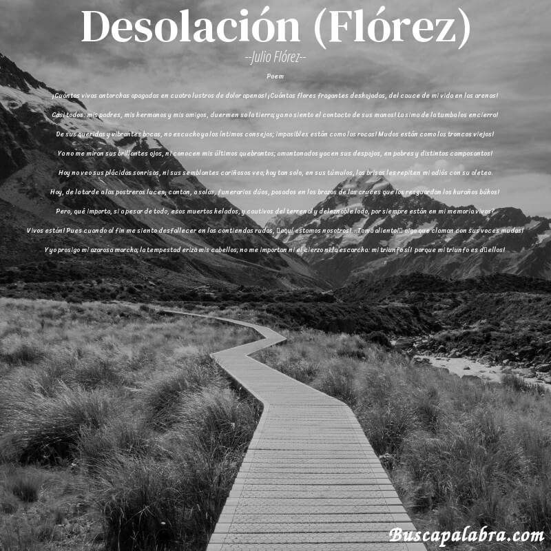 Poema Desolación (Flórez) de Julio Flórez con fondo de paisaje