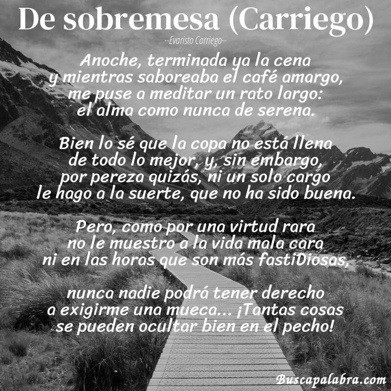 Poema De sobremesa (Carriego) de Evaristo Carriego con fondo de paisaje