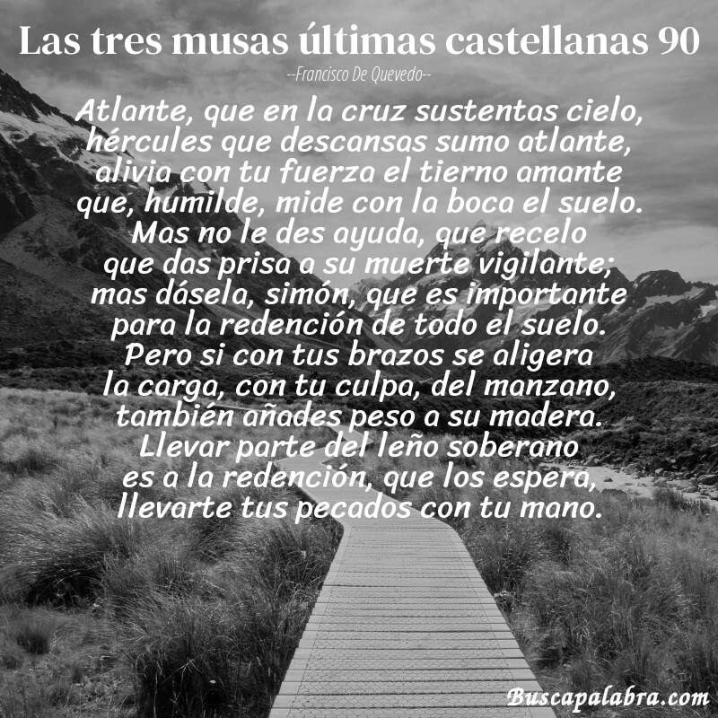 Poema las tres musas últimas castellanas 90 de Francisco de Quevedo con fondo de paisaje