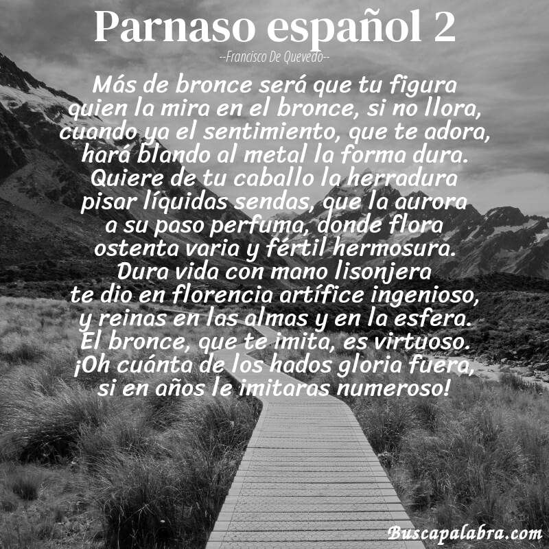 Poema parnaso español 2 de Francisco de Quevedo con fondo de paisaje