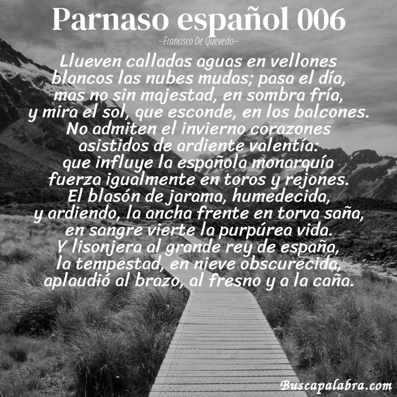 Poema parnaso español 006 de Francisco de Quevedo con fondo de paisaje