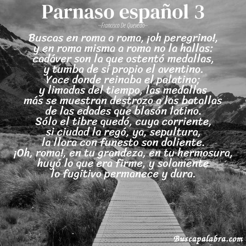 Poema parnaso español 3 de Francisco de Quevedo con fondo de paisaje