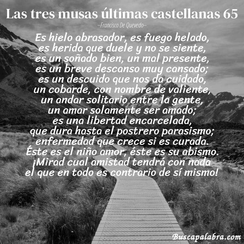 Poema las tres musas últimas castellanas 65 de Francisco de Quevedo con fondo de paisaje