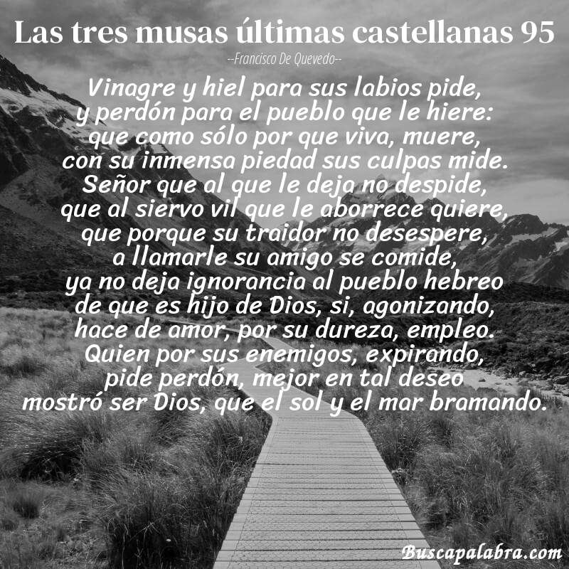 Poema las tres musas últimas castellanas 95 de Francisco de Quevedo con fondo de paisaje