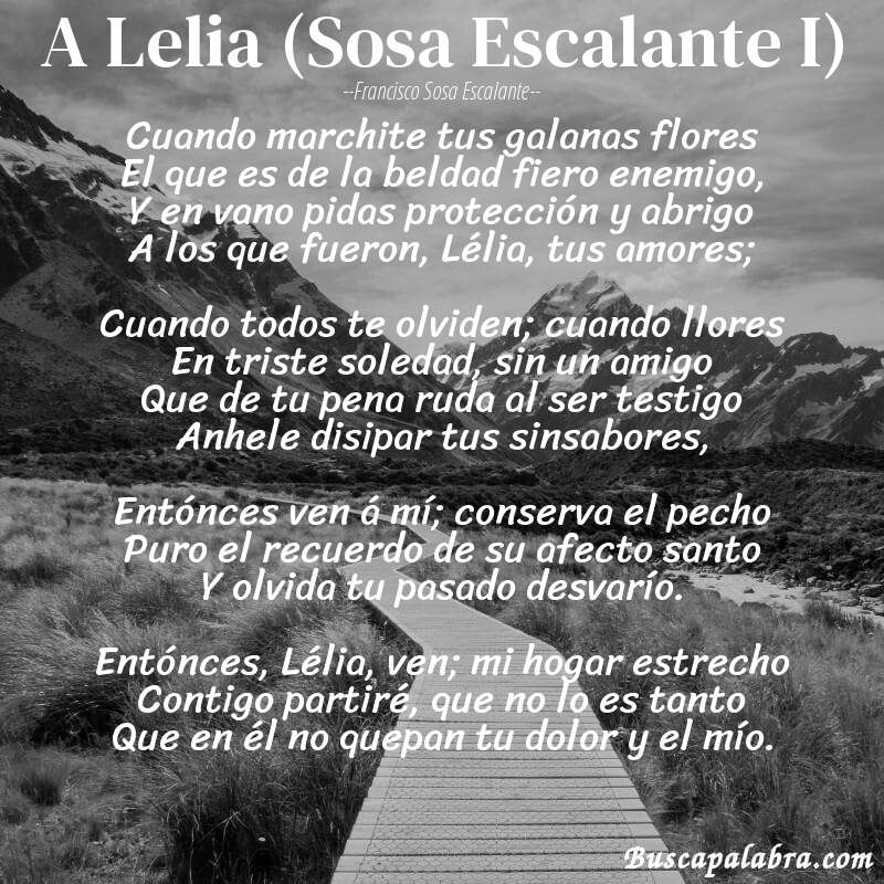 Poema A Lelia (Sosa Escalante I) de Francisco Sosa Escalante con fondo de paisaje