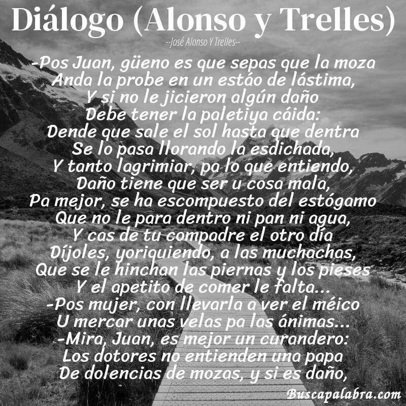 Poema Diálogo (Alonso y Trelles) de José Alonso y Trelles con fondo de paisaje