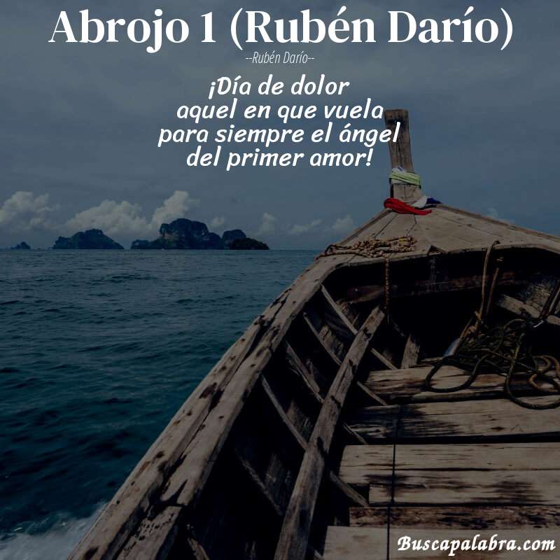 Poema Abrojo 1 (Rubén Darío) de Rubén Darío con fondo de barca
