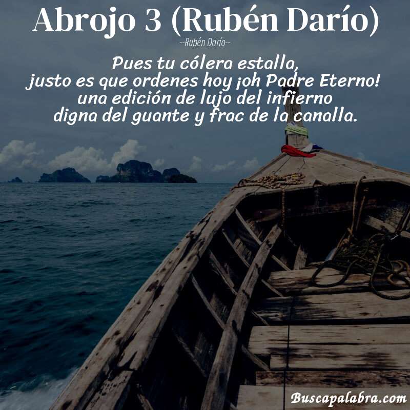 Poema Abrojo 3 (Rubén Darío) de Rubén Darío con fondo de barca