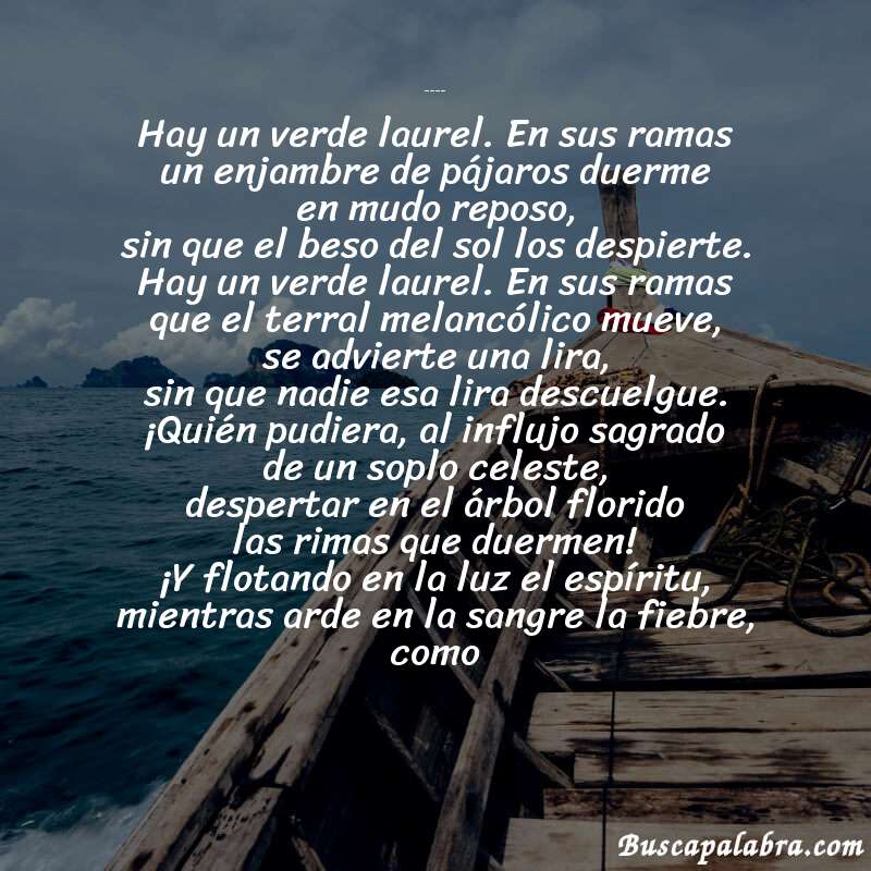 Poema Rima VI (Rubén Darío) de Rubén Darío con fondo de barca