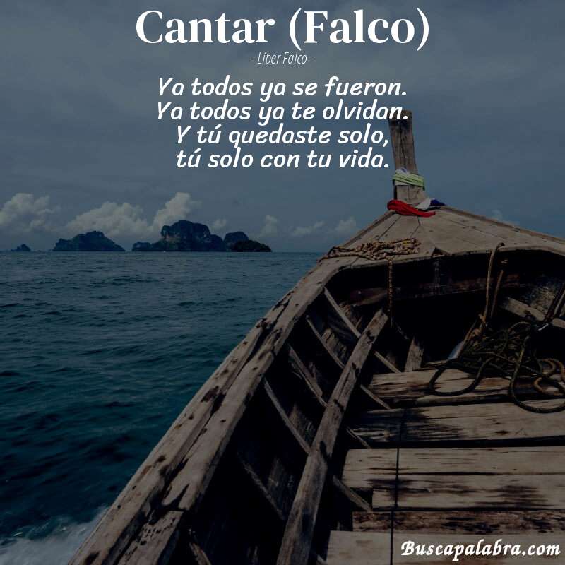 Poema Cantar (Falco) de Líber Falco con fondo de barca