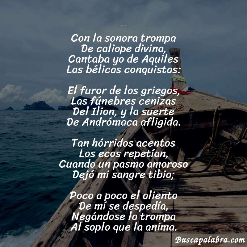 Poema A Carmelina de Manuel de Zequeira con fondo de barca